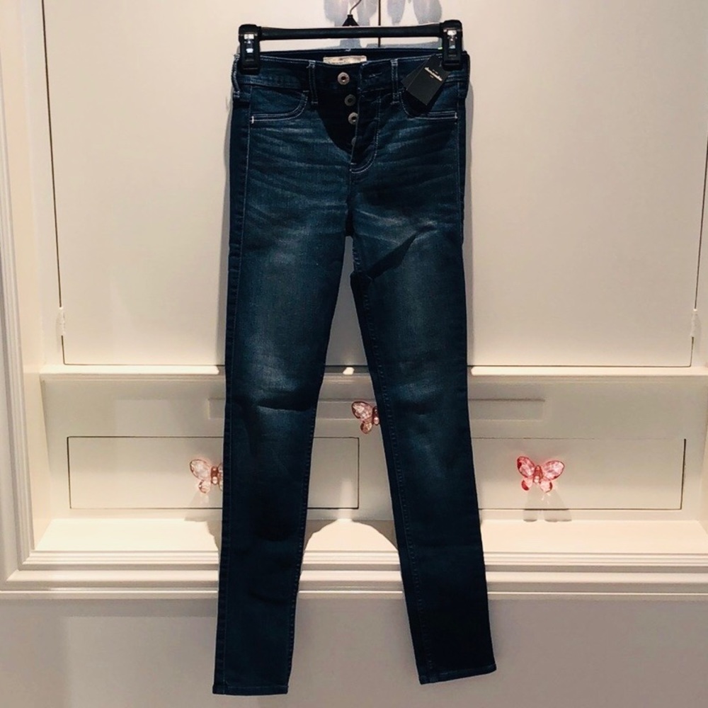 Medium wash blue denim jeans